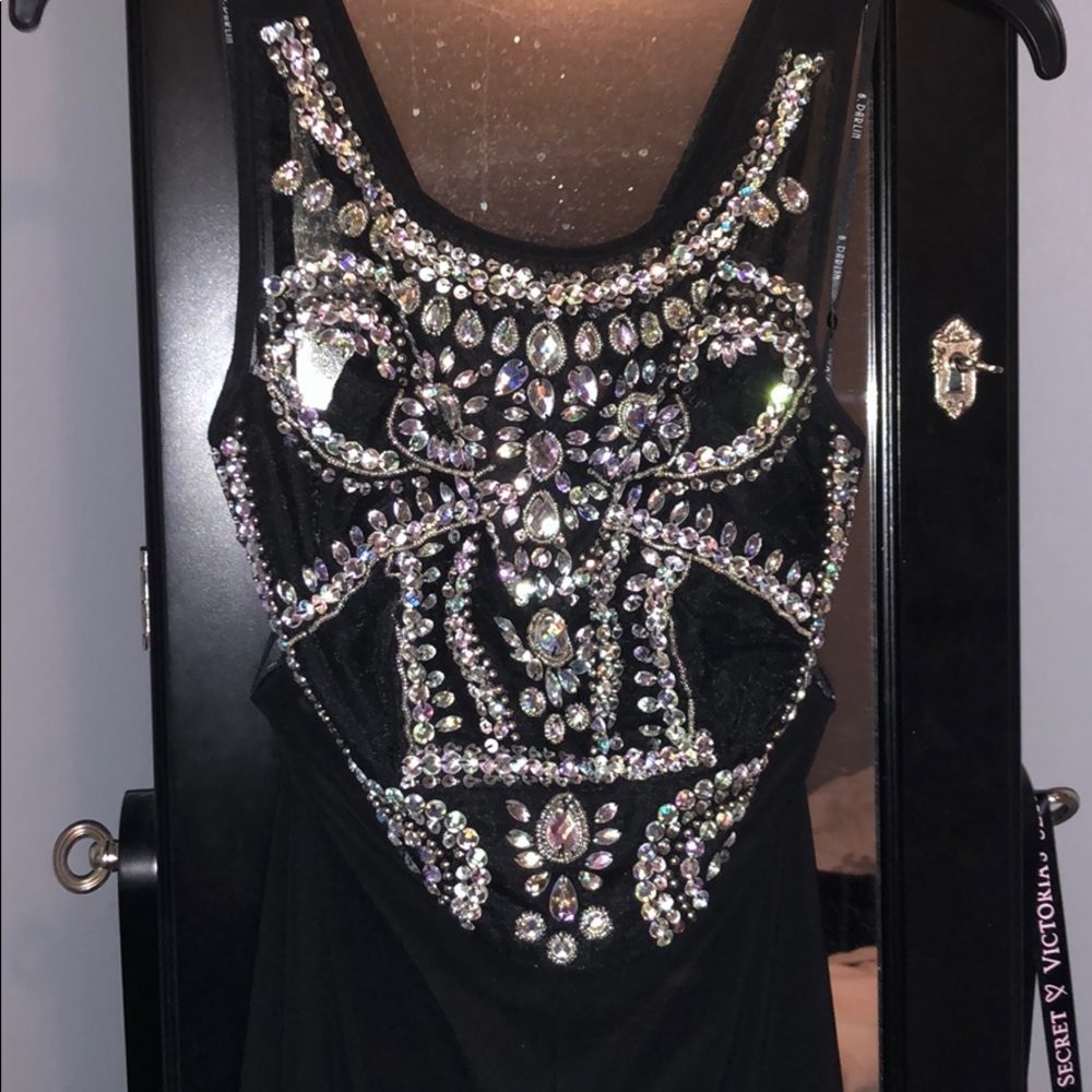 two piece prom dress, slit, size 3/4, worn once